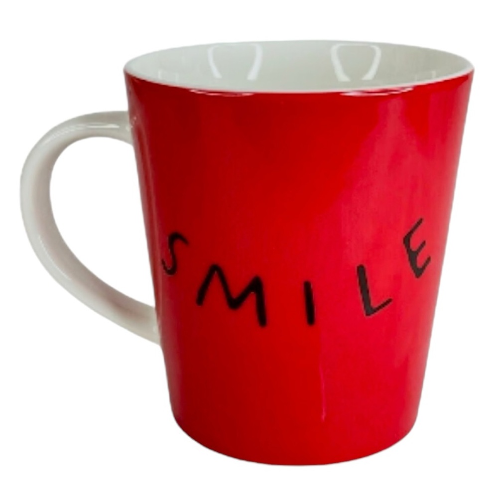 New Royal Doulton Ellen Degeneres SMILE Mug Coffee Tea Cup Red White Black - Picture 5 of 10